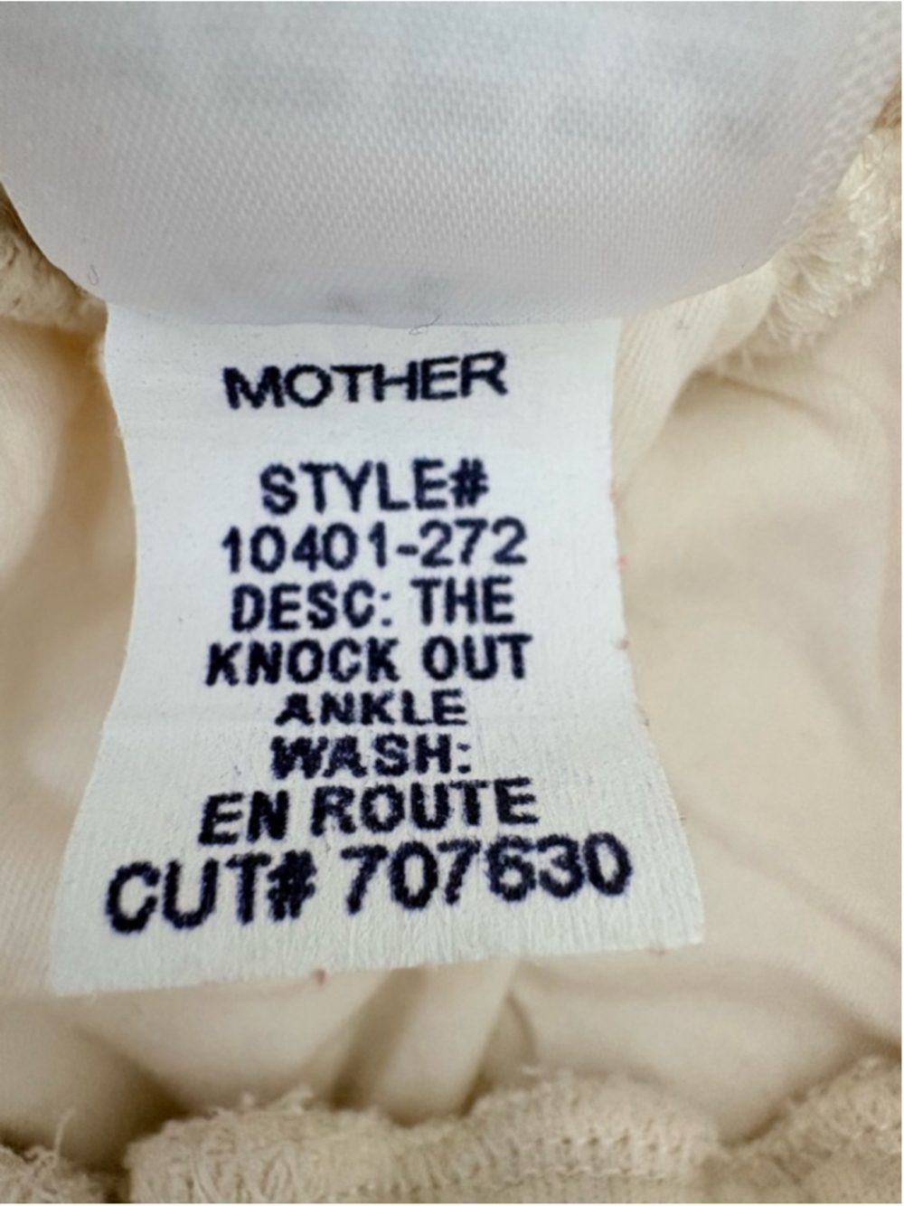 MOTHER The Knock Out Ankle Sweatpants Sz M Cream Multi EUC - Picture 8 of 10